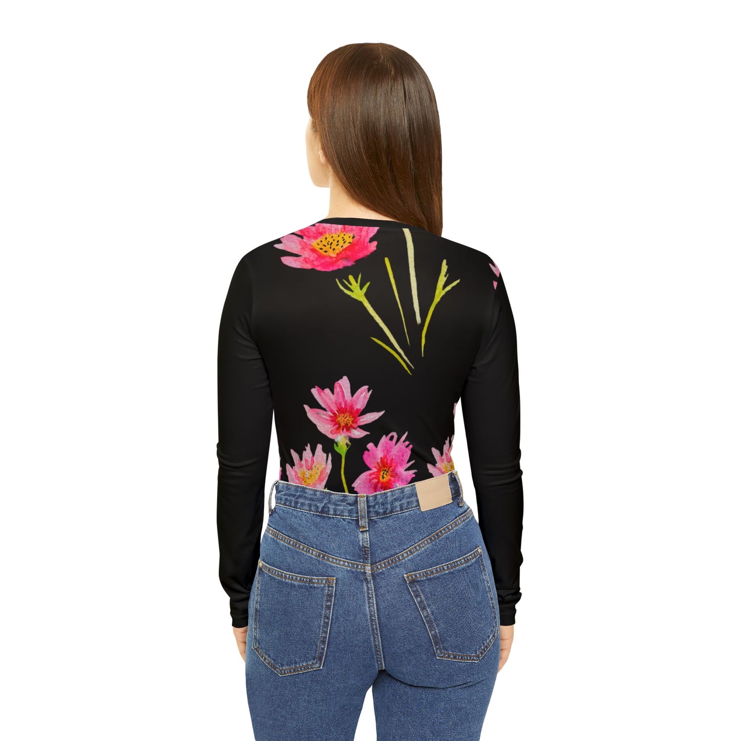 Cosmos Long Sleeve Black V-neck Shirt