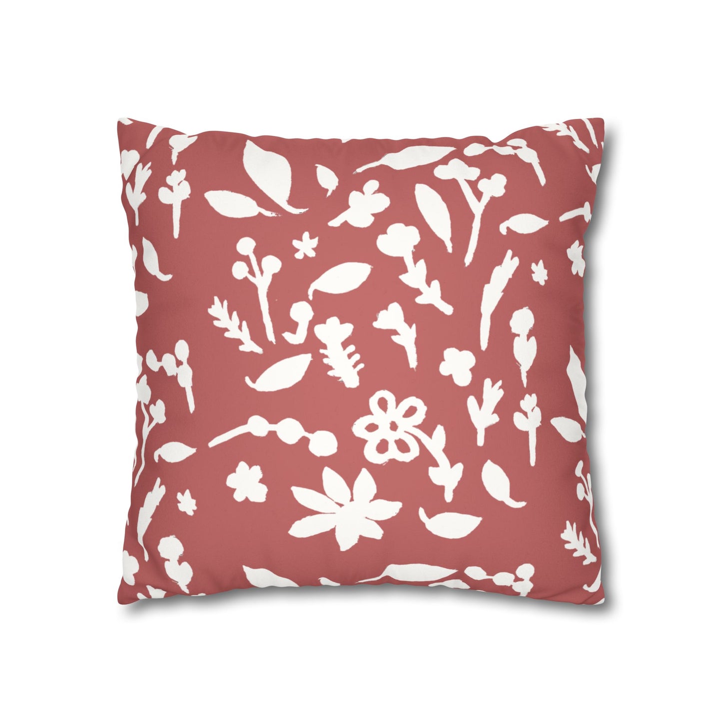 Rhubarb Fall Foliage Faux Suede Square Pillowcase