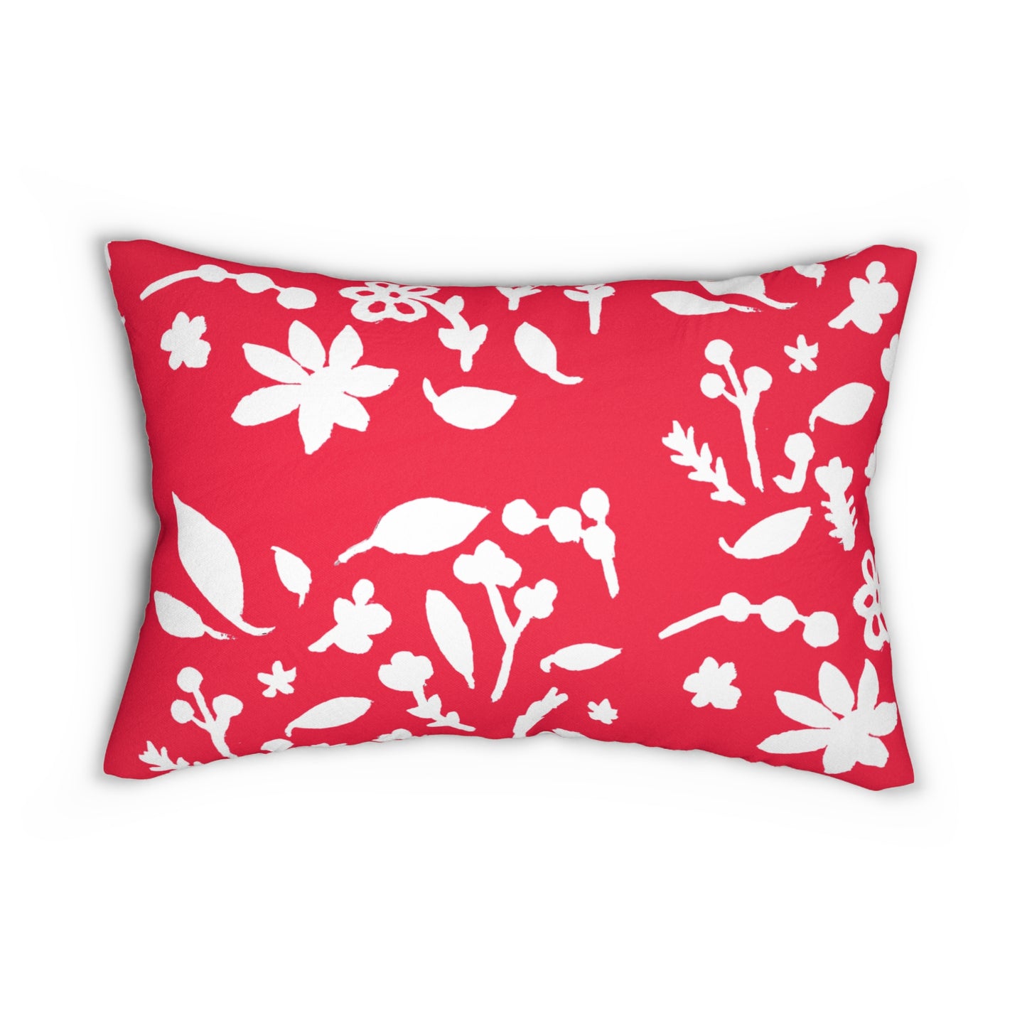 Rose Red Fall Foliage Lumbar Pillow