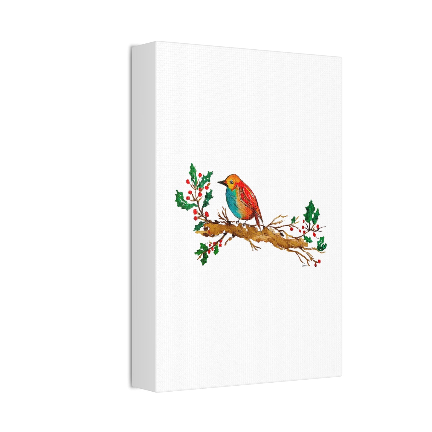 Bright Bird on a Branch Canvas Print