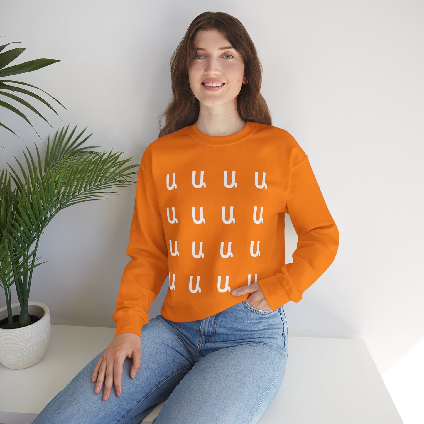 Custom Armenian Letters Unisex Sweatshirt Warm Colors