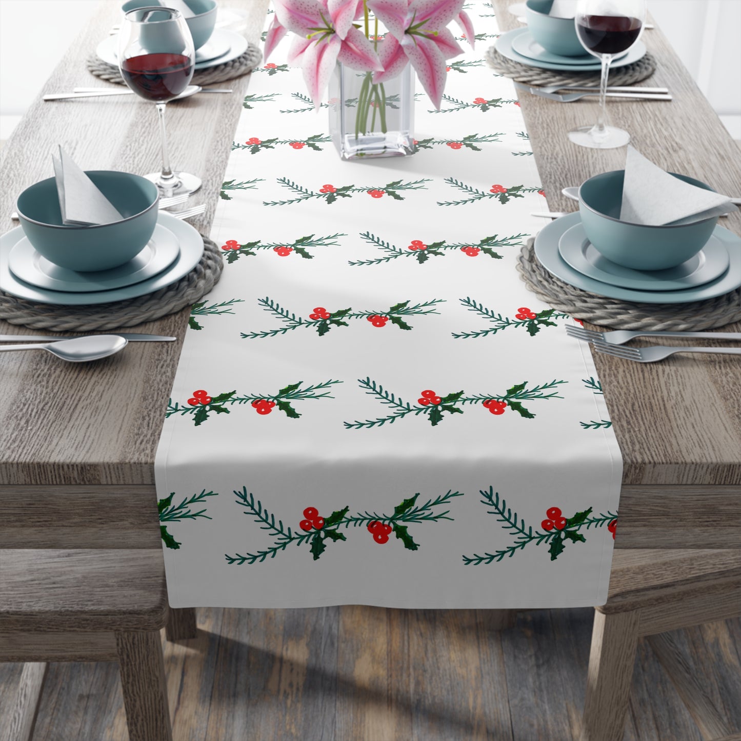 Red Beauty Table Runner (Cotton, Polyester)