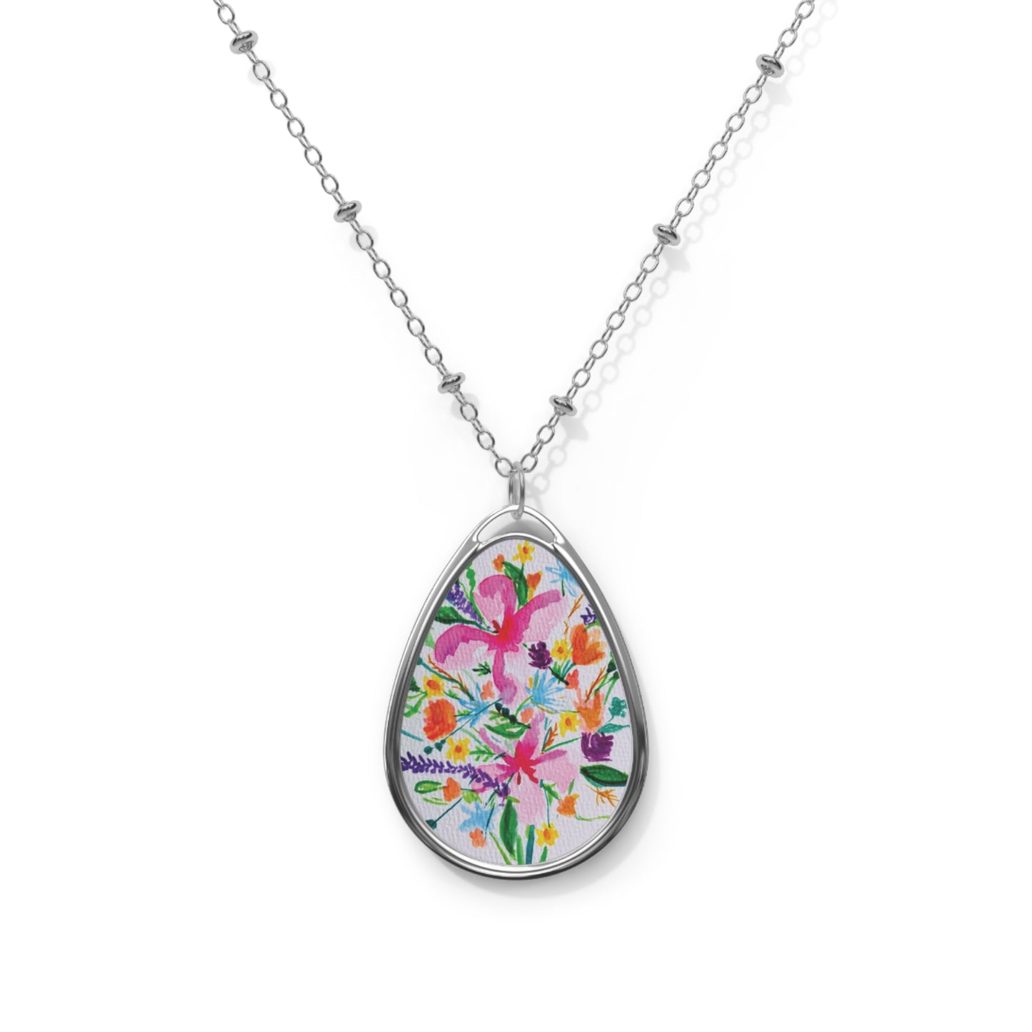 Summer Bouquet Oval Necklace