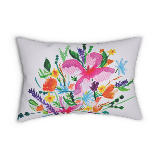 Summer Bouquet Spun Polyester Lumbar Pillow