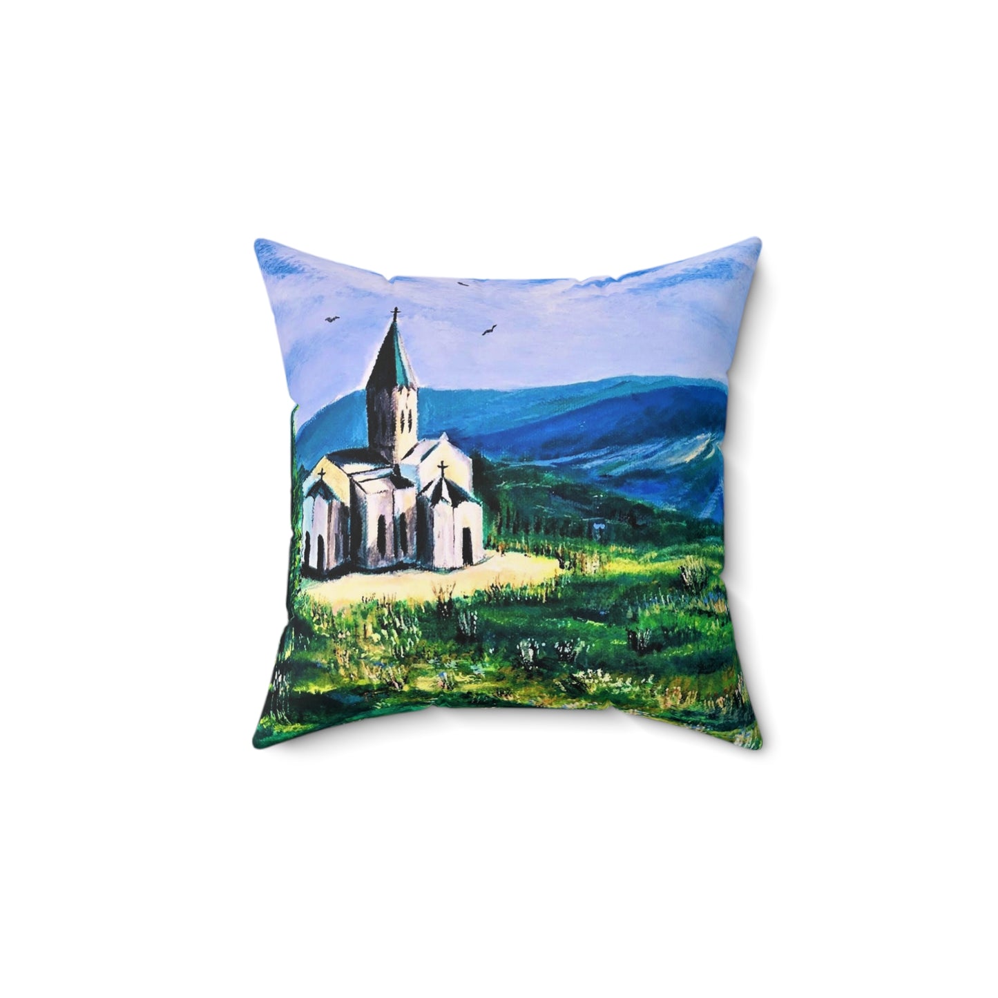 Ghazanchetsots Cathedral Faux Suede Square Pillow