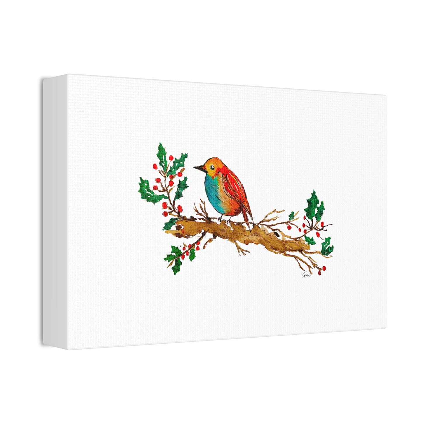 Bright Bird on a Branch Canvas Print