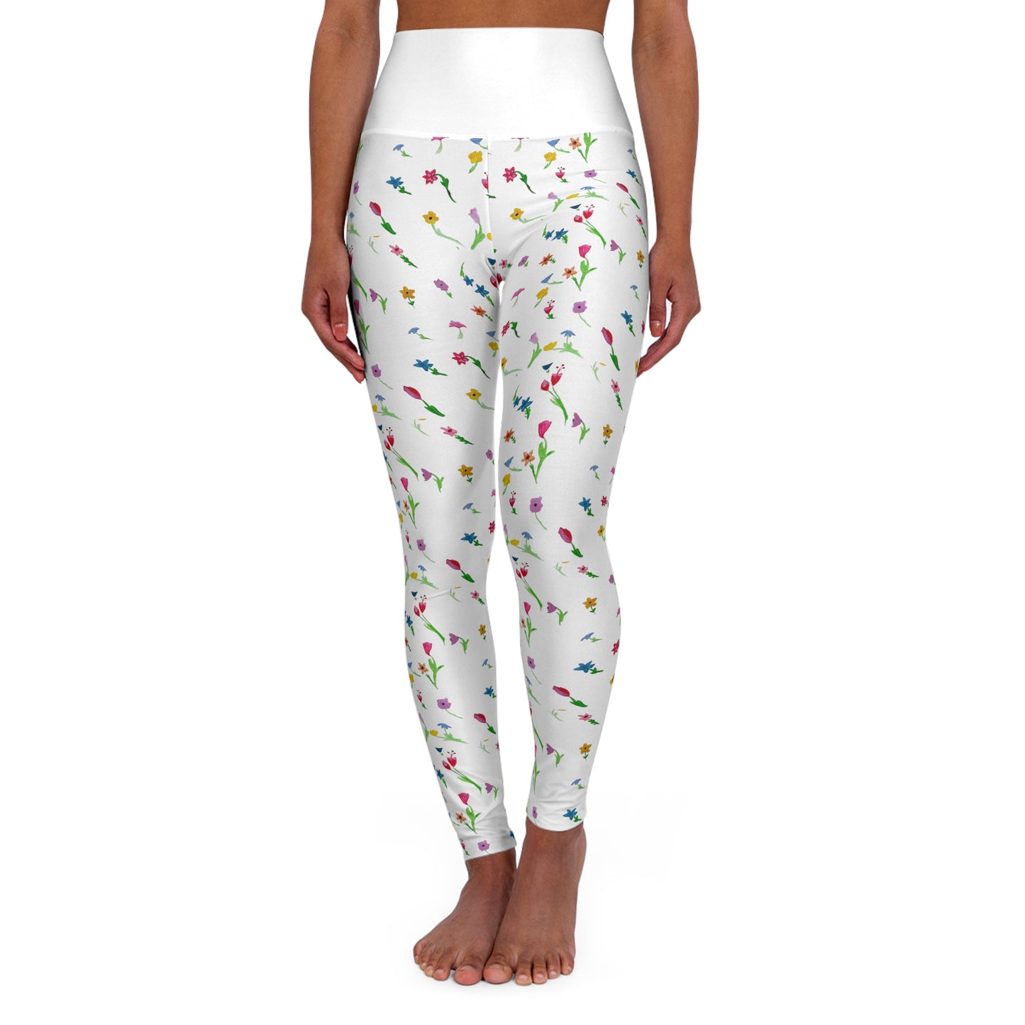 Floating Flowers High Waisted Yoga Leggings