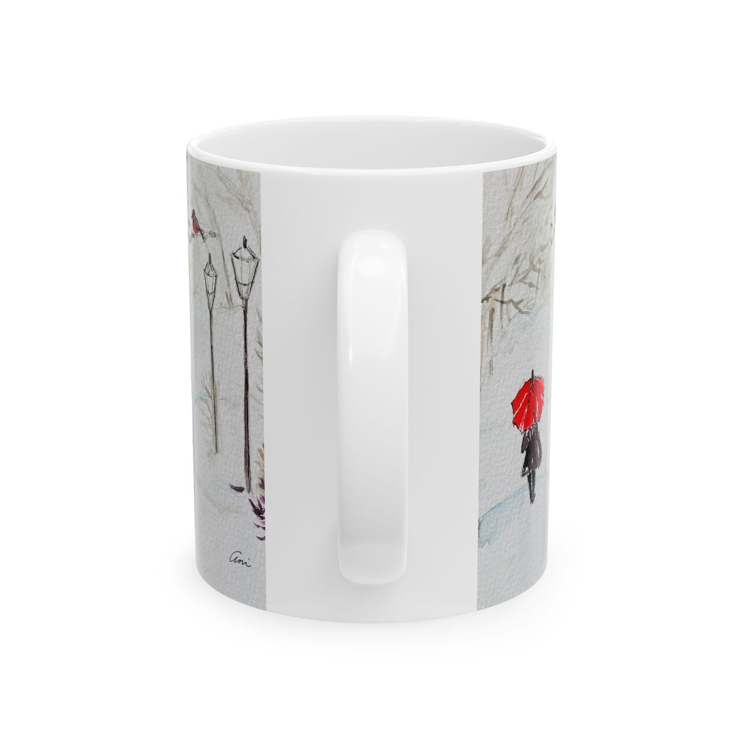 The Red Umbrella Ceramic Mug