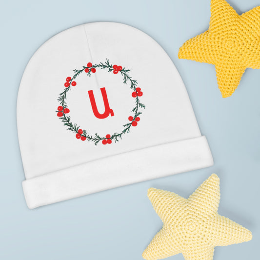 Customizable Armenian Letter Wreath Baby Beanie