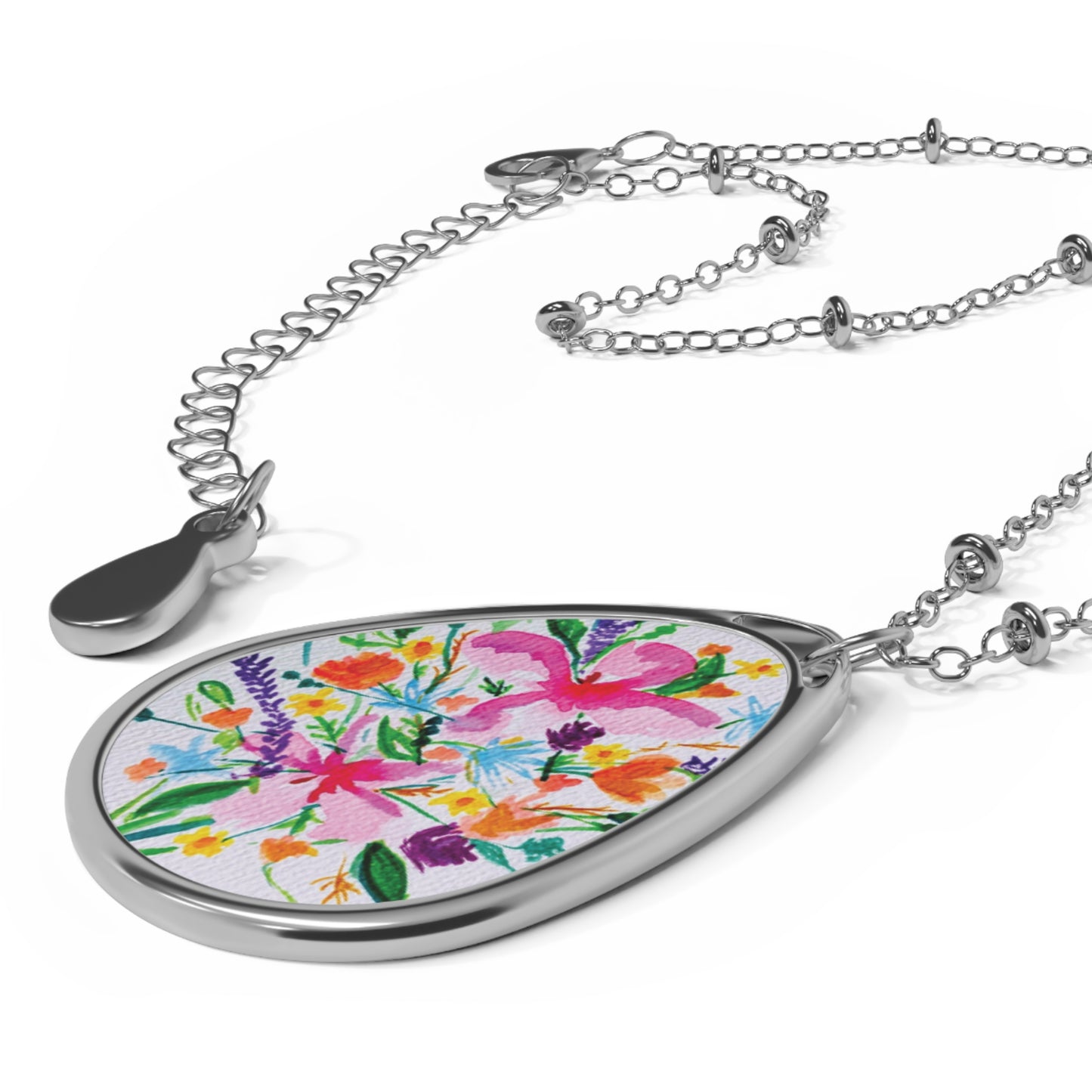 Summer Bouquet Oval Necklace