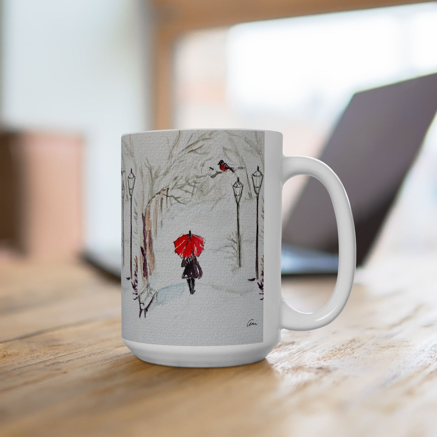 The Red Umbrella Ceramic Mug