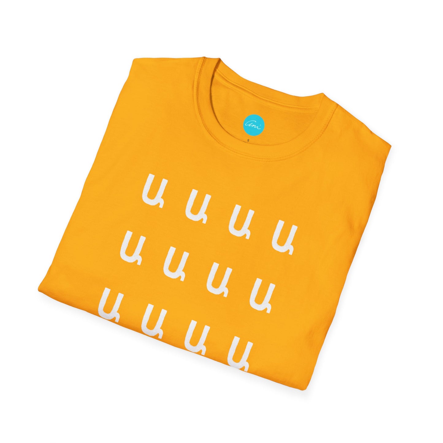 Customizable Armenian Letter Unisex T-Shirt Shades of Yellow-Orange