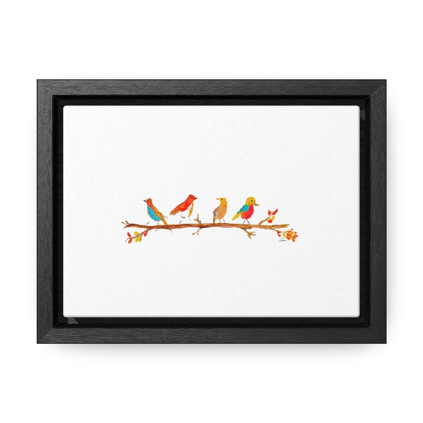 Birds on a Branch Gallery Canvas Wrap with Horizontal Frame