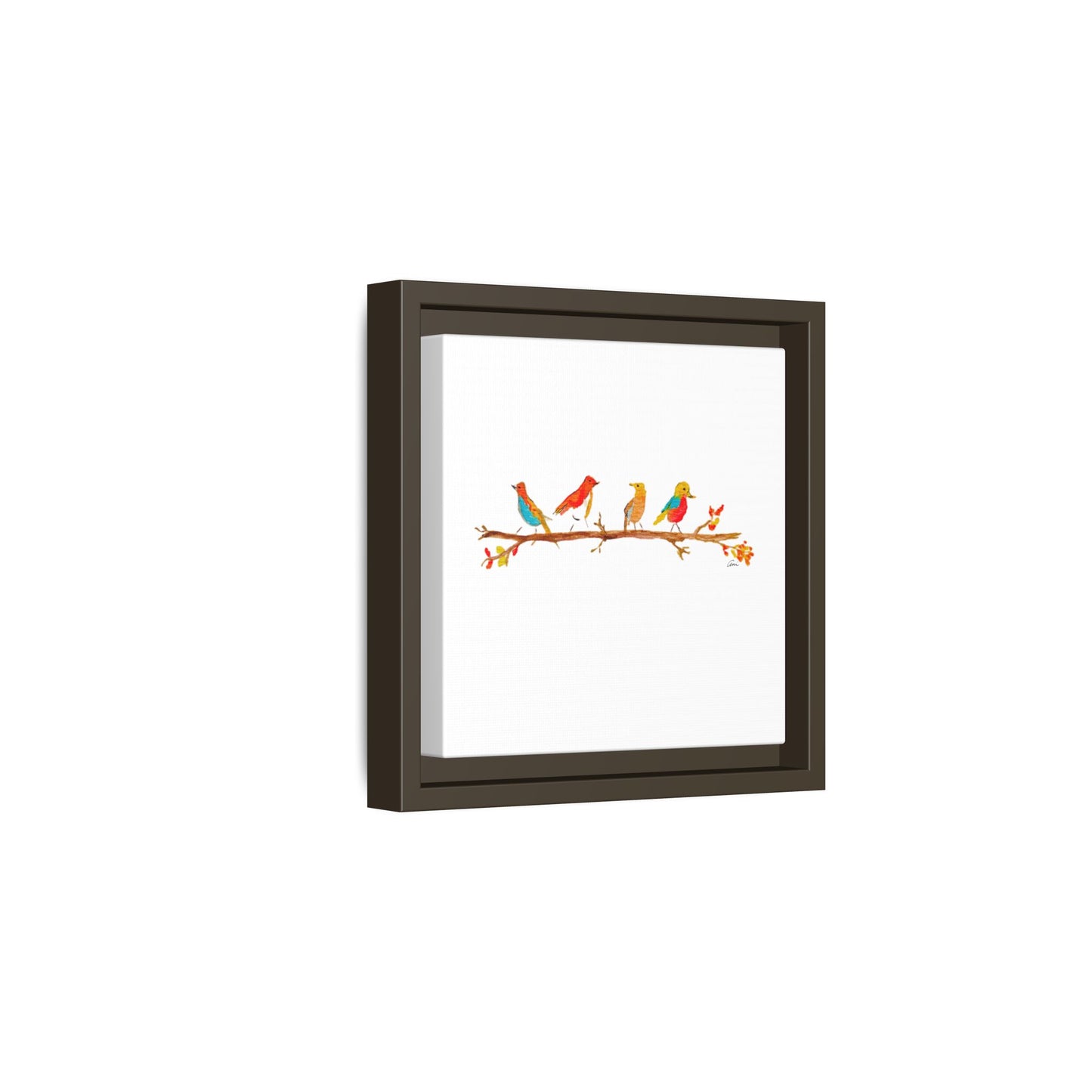 Birds on a Branch Gallery Canvas Print with Frame