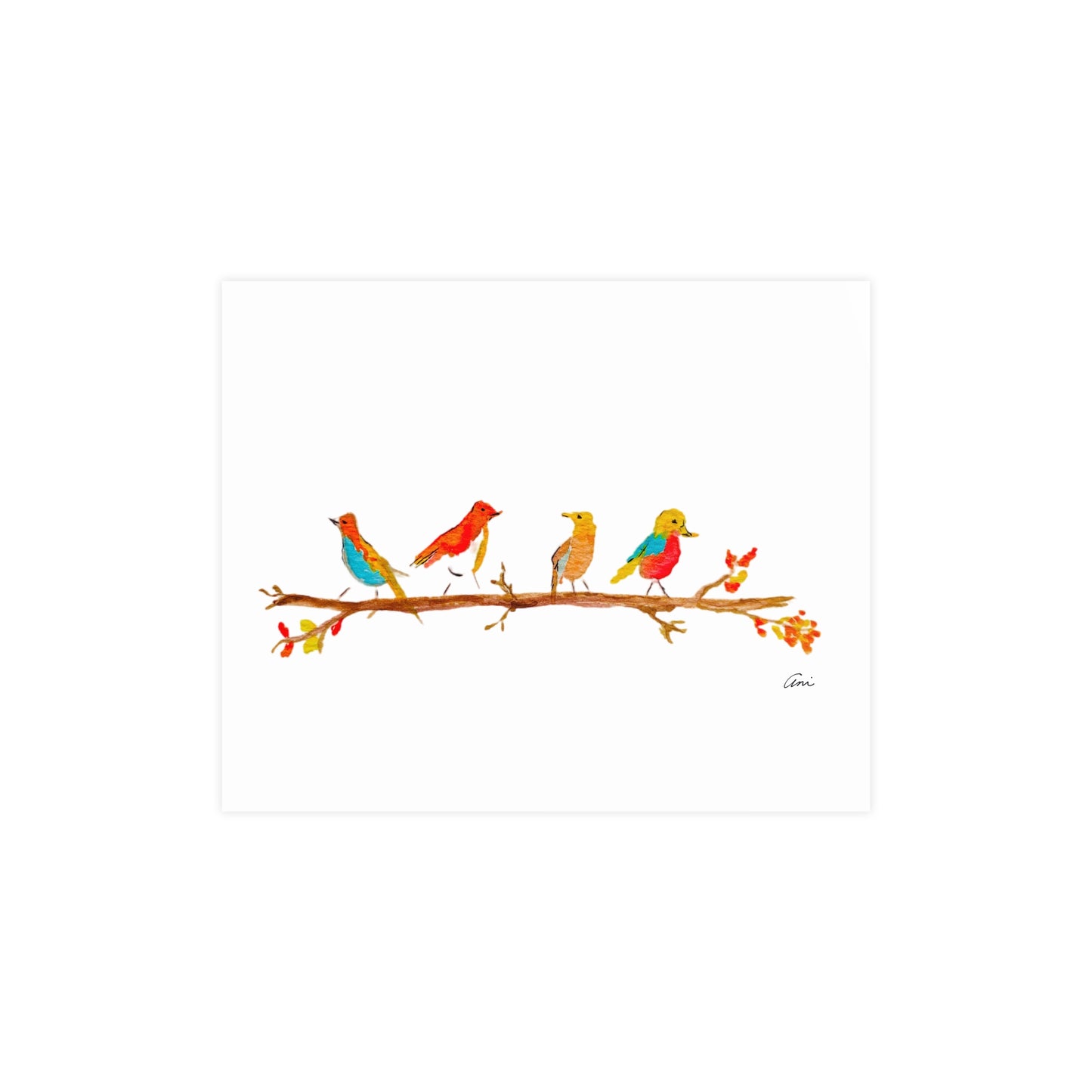 Birds on a Branch Matte Print