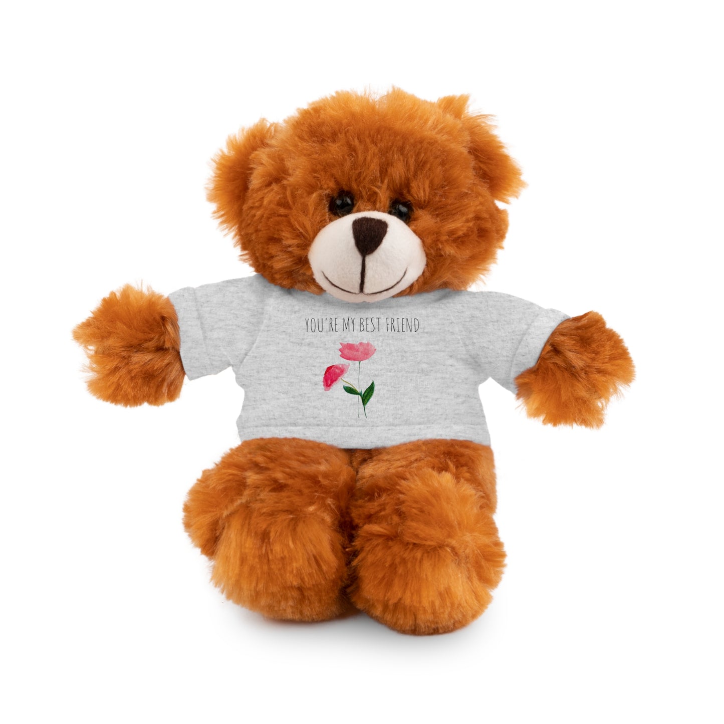 Stuffed Animals with Two Pink Flowers Tee