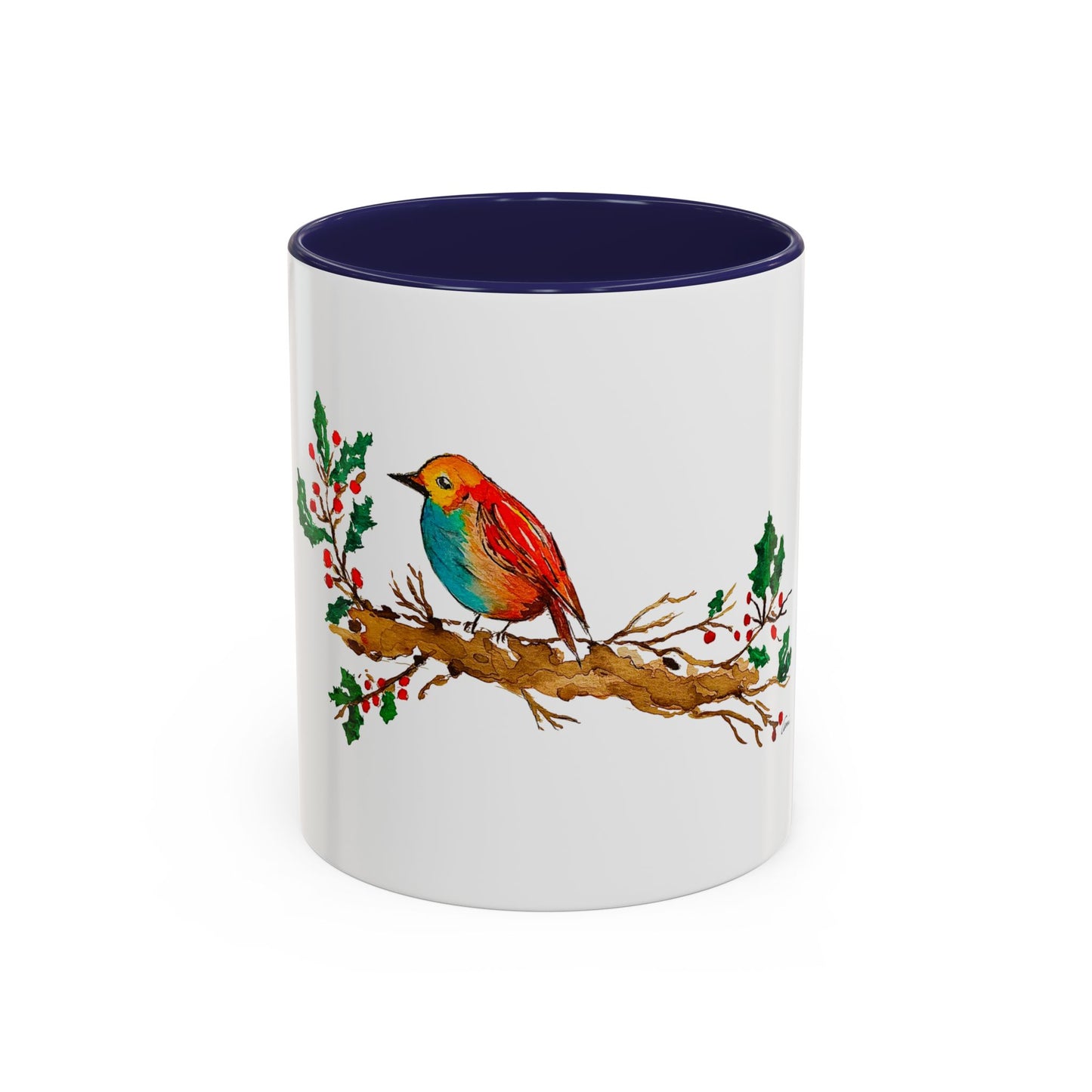 Bright Bird on a Branch Accent Coffee Mug