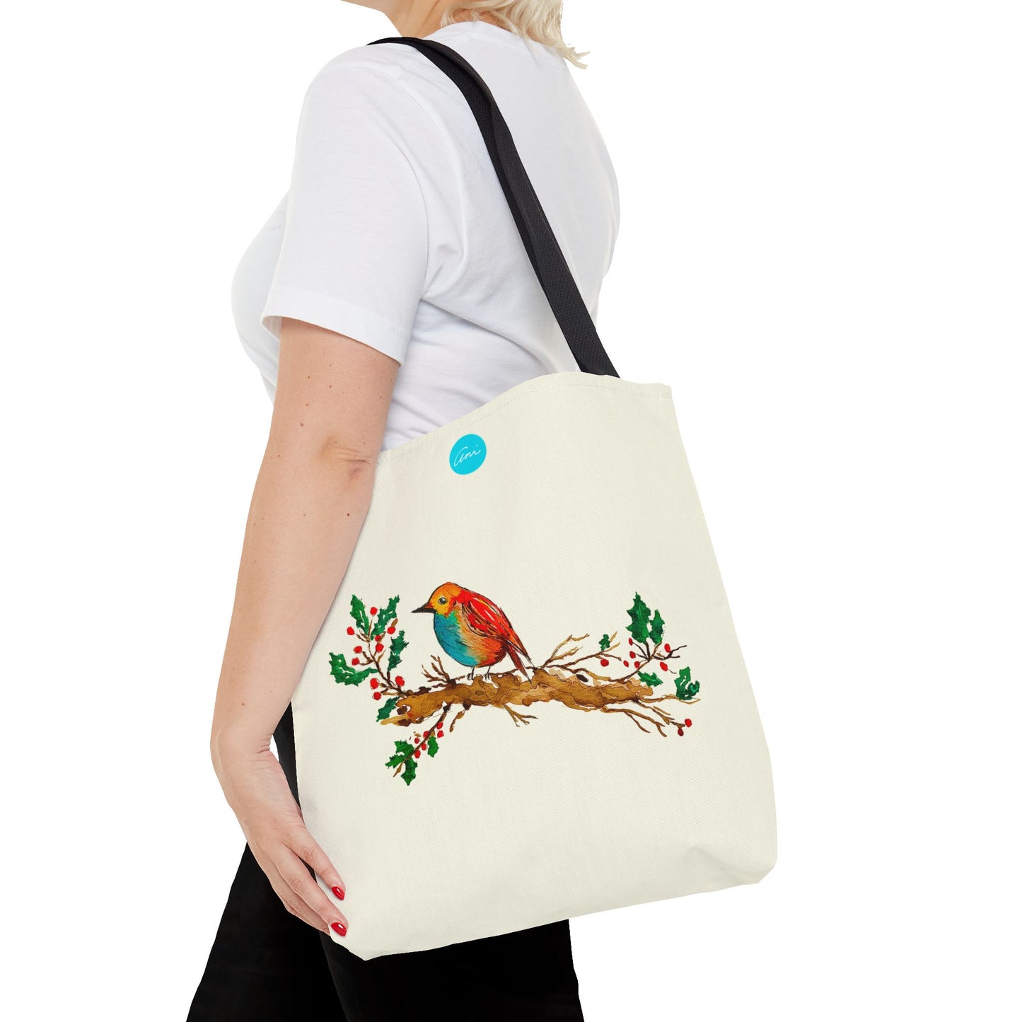 Bright Bird on a Branch Ivory Tote Bag