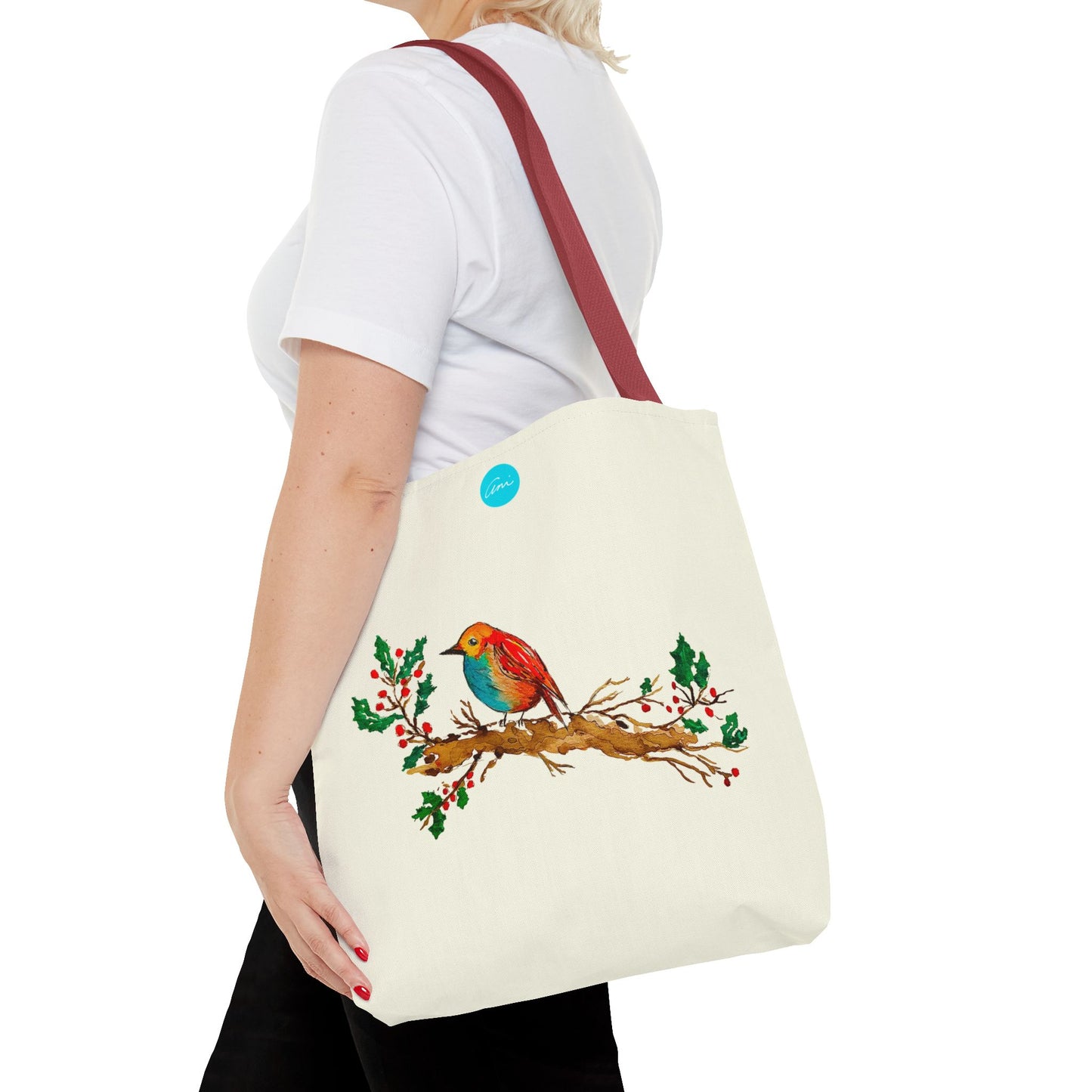 Bright Bird on a Branch Ivory Tote Bag