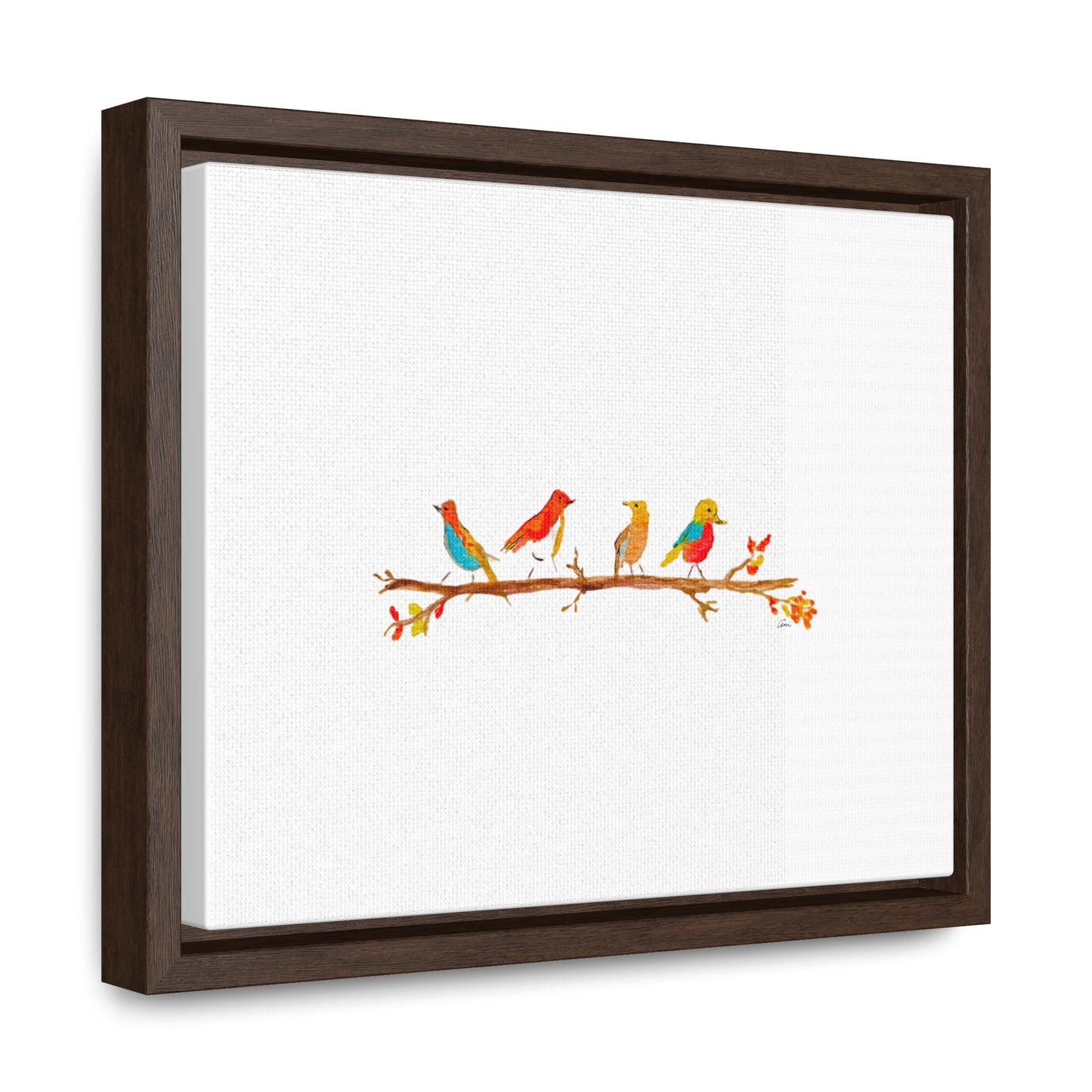 Birds on a Branch Gallery Canvas Wrap with Horizontal Frame