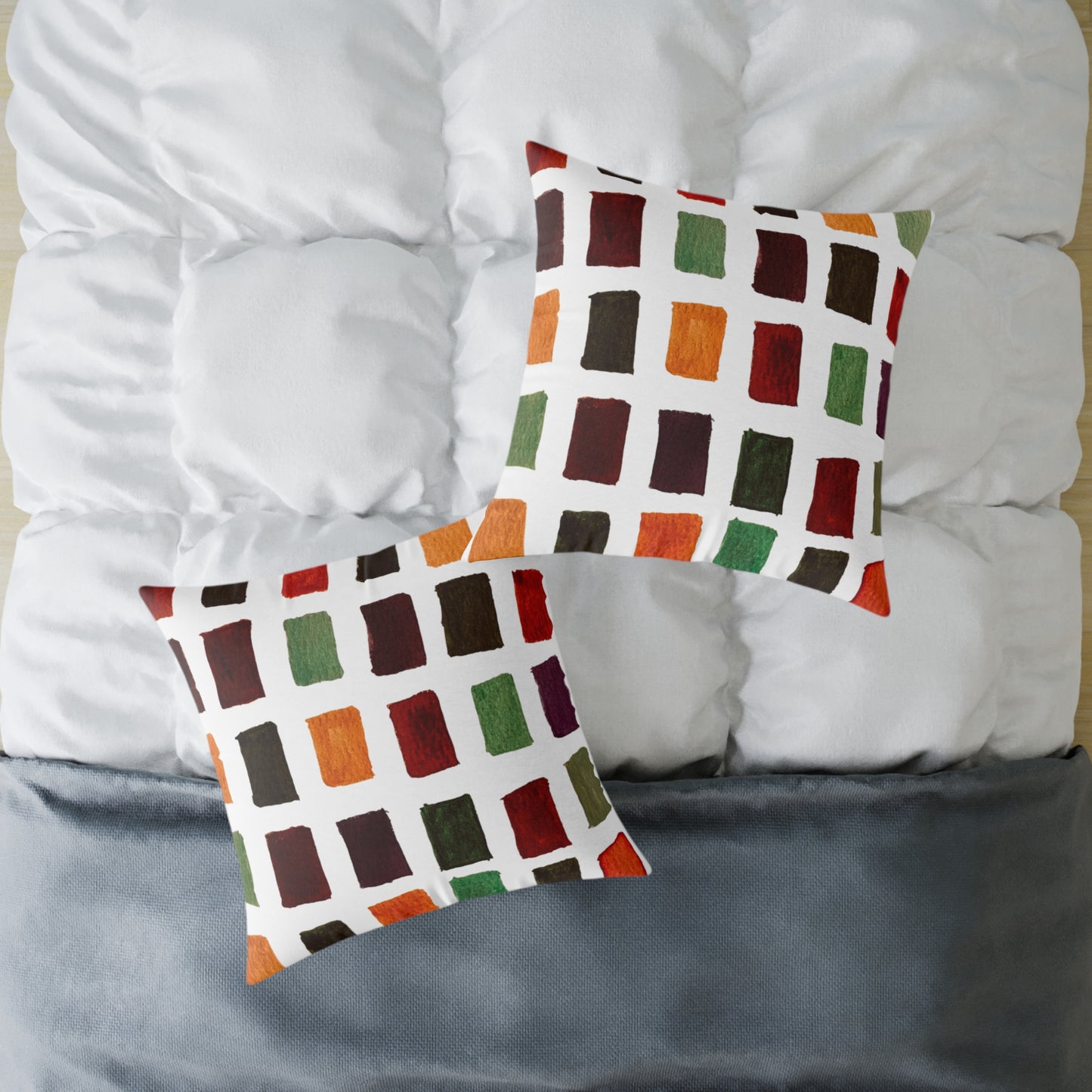 Fall Colors Square Poly Canvas Pillow