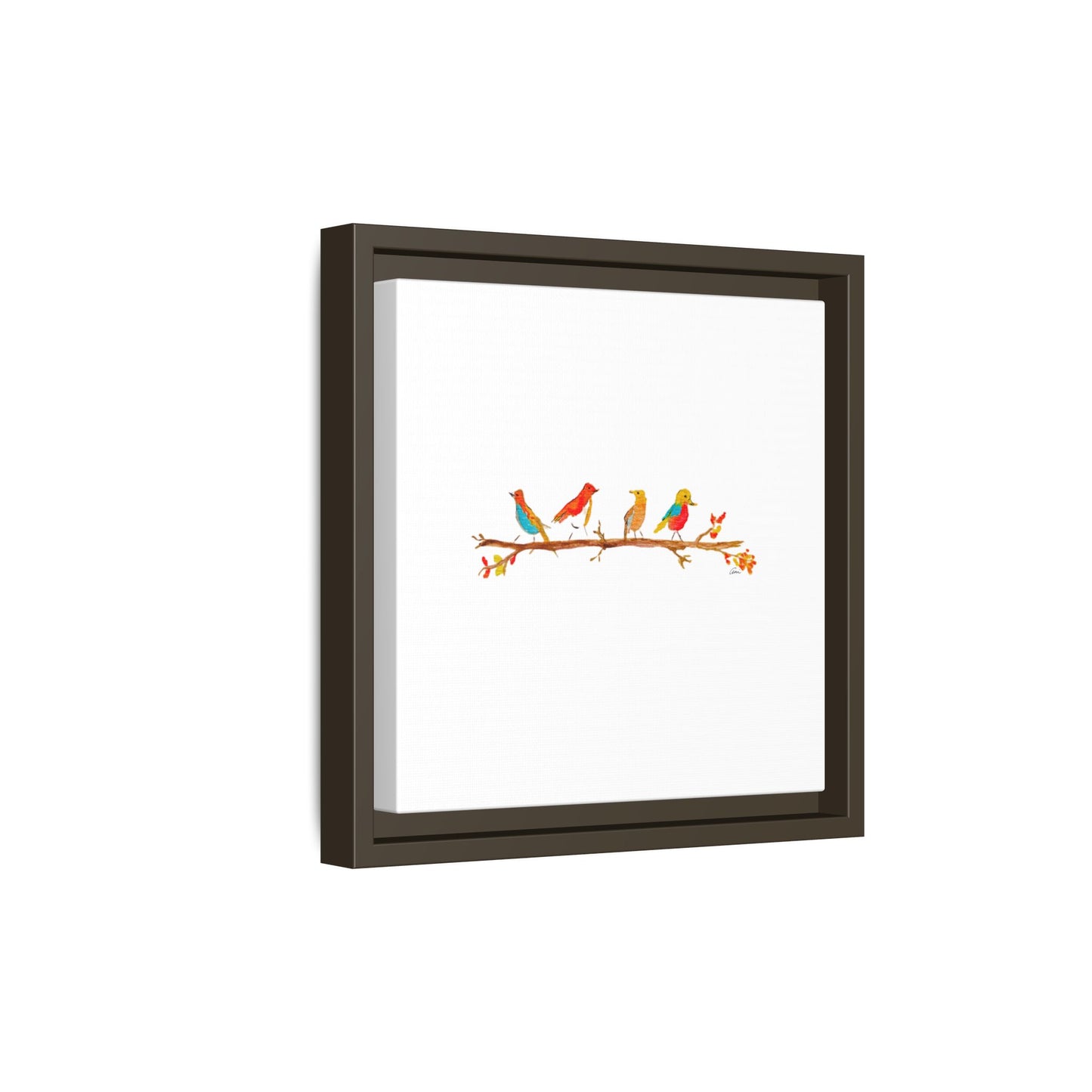 Birds on a Branch Gallery Canvas Print with Frame