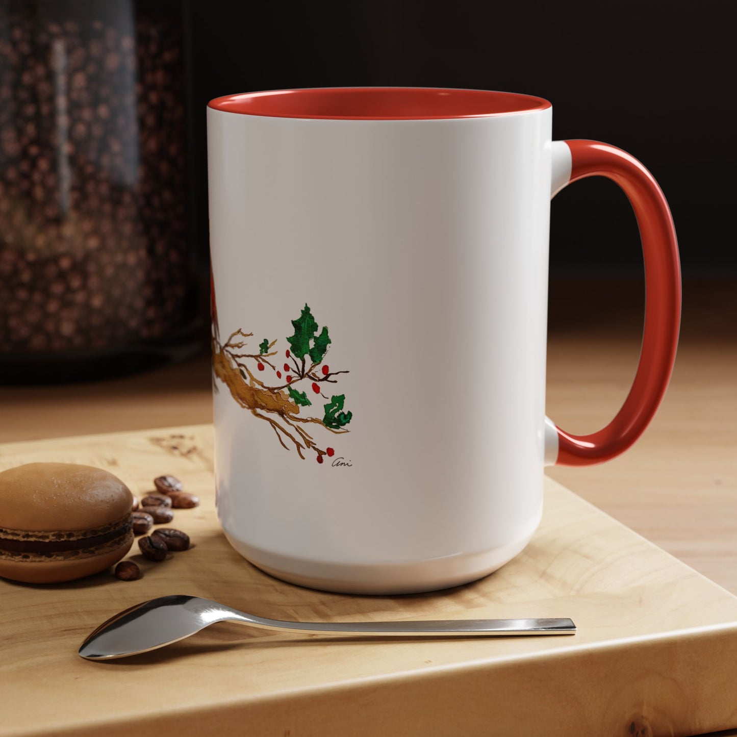 Bright Bird on a Branch Accent Coffee Mug