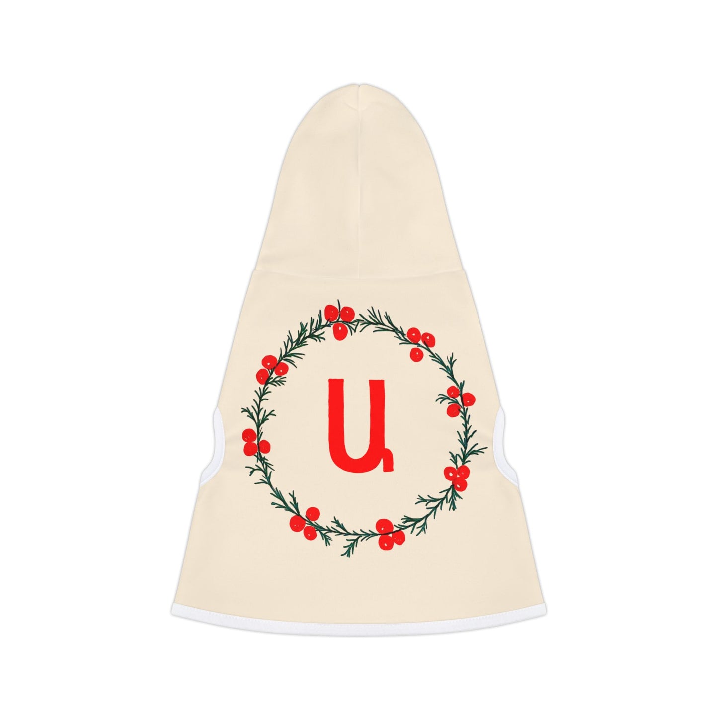 Customizable Armenian Letter Wreath Cream Pet Hoodie