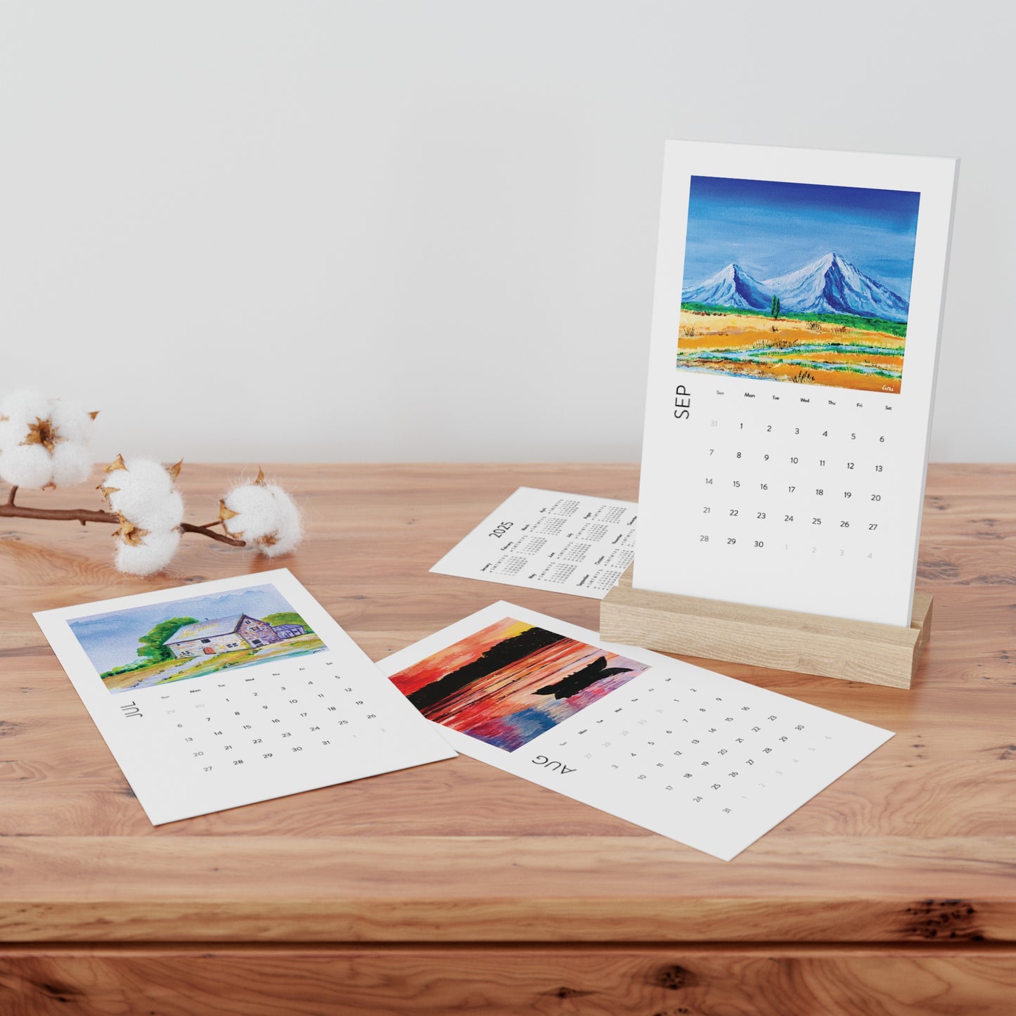 2025 Vertical Desk Calendar