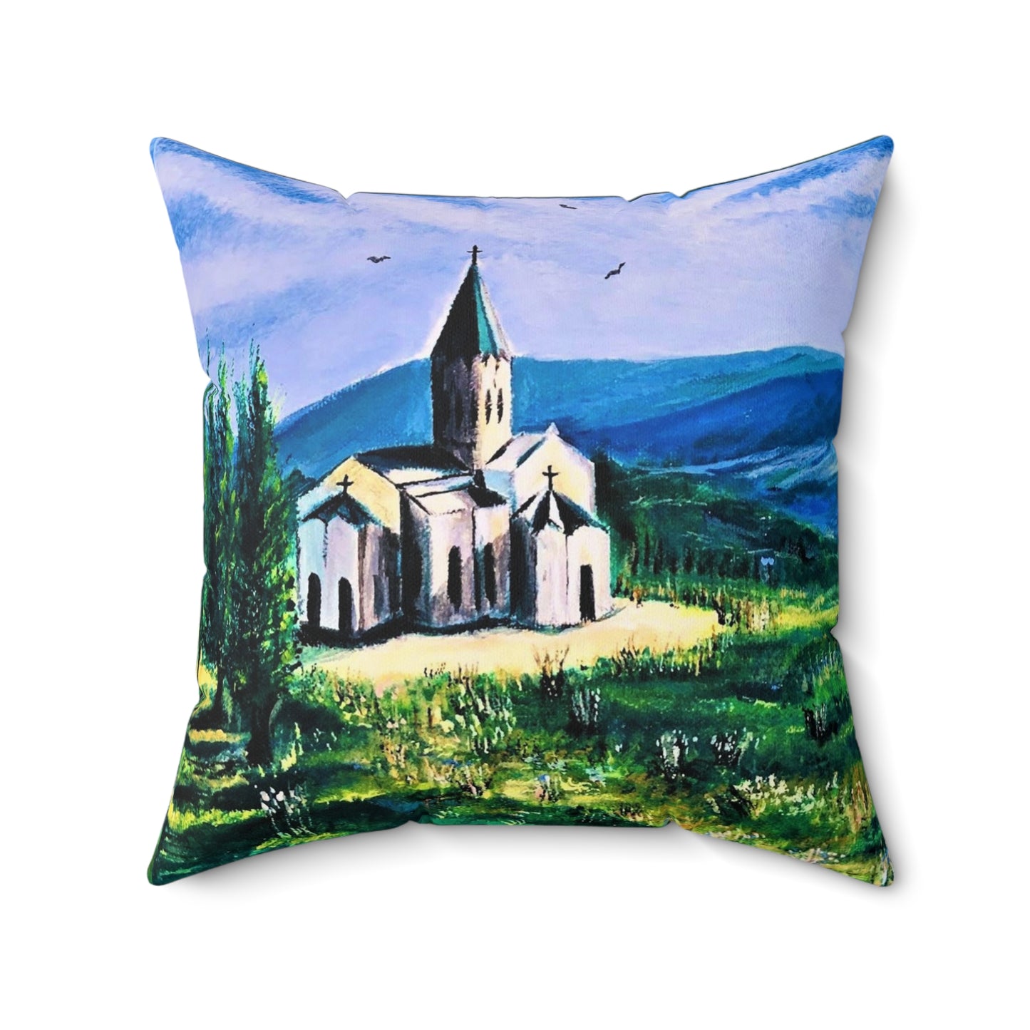 Ghazanchetsots Cathedral Faux Suede Square Pillow