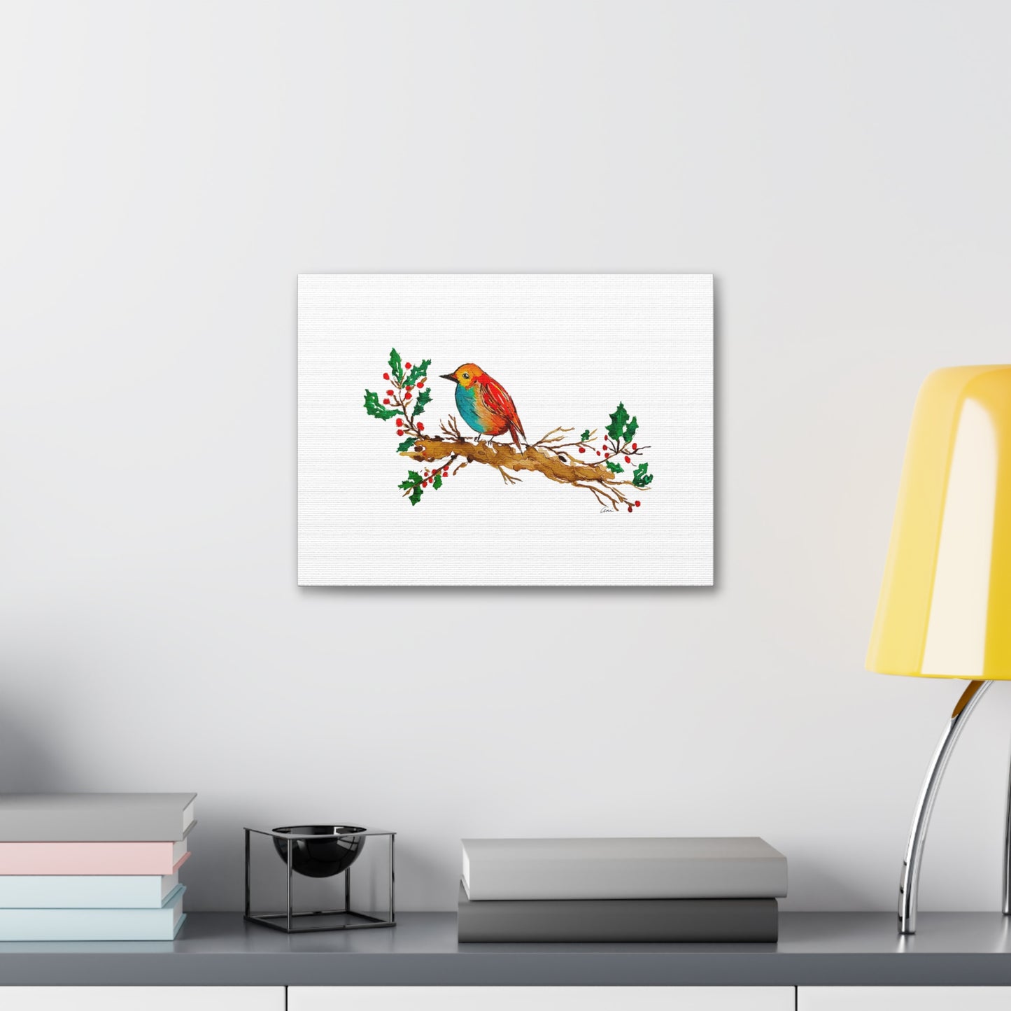 Bright Bird on a Branch Canvas Print