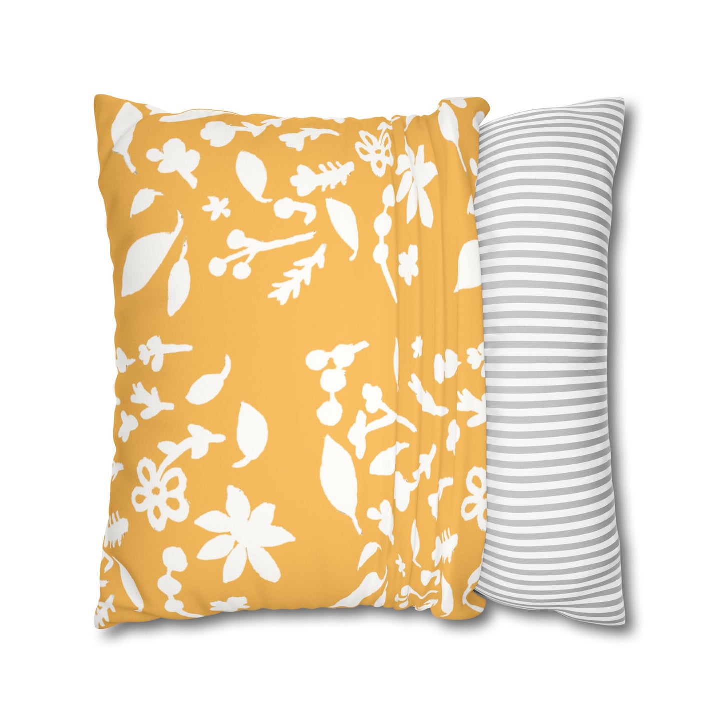 Bumblebee Fall Foliage Faux Suede Square Pillowcase