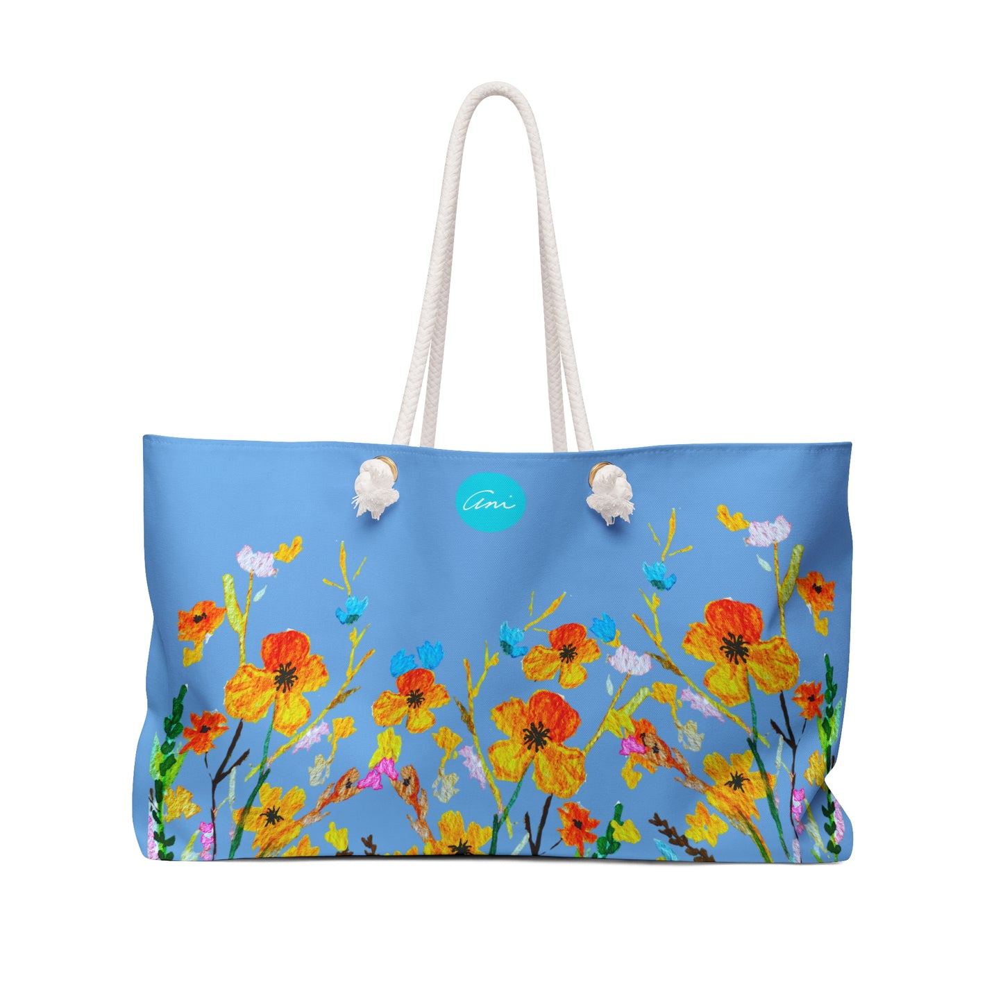 Fall Bouquet Baby Blue Weekender Bag