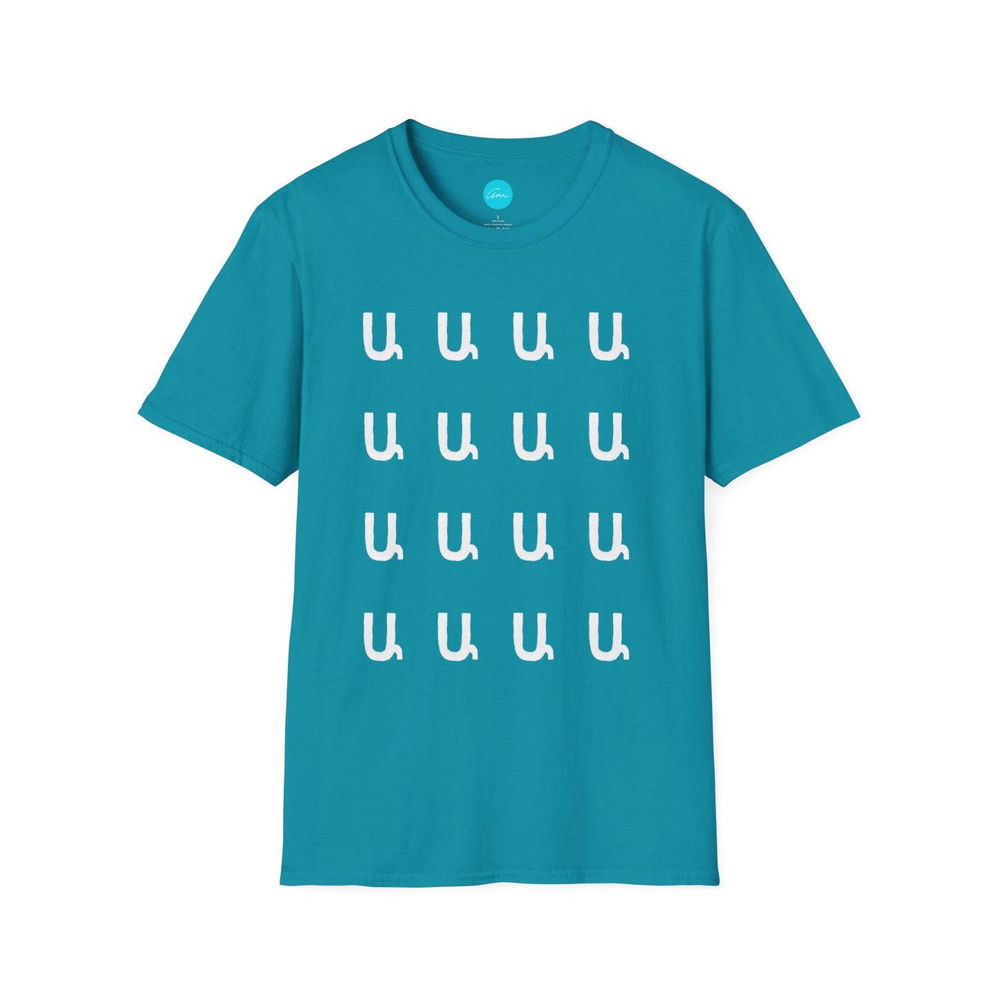 Customizable Armenian Letter Unisex T-Shirt Shades of Blue