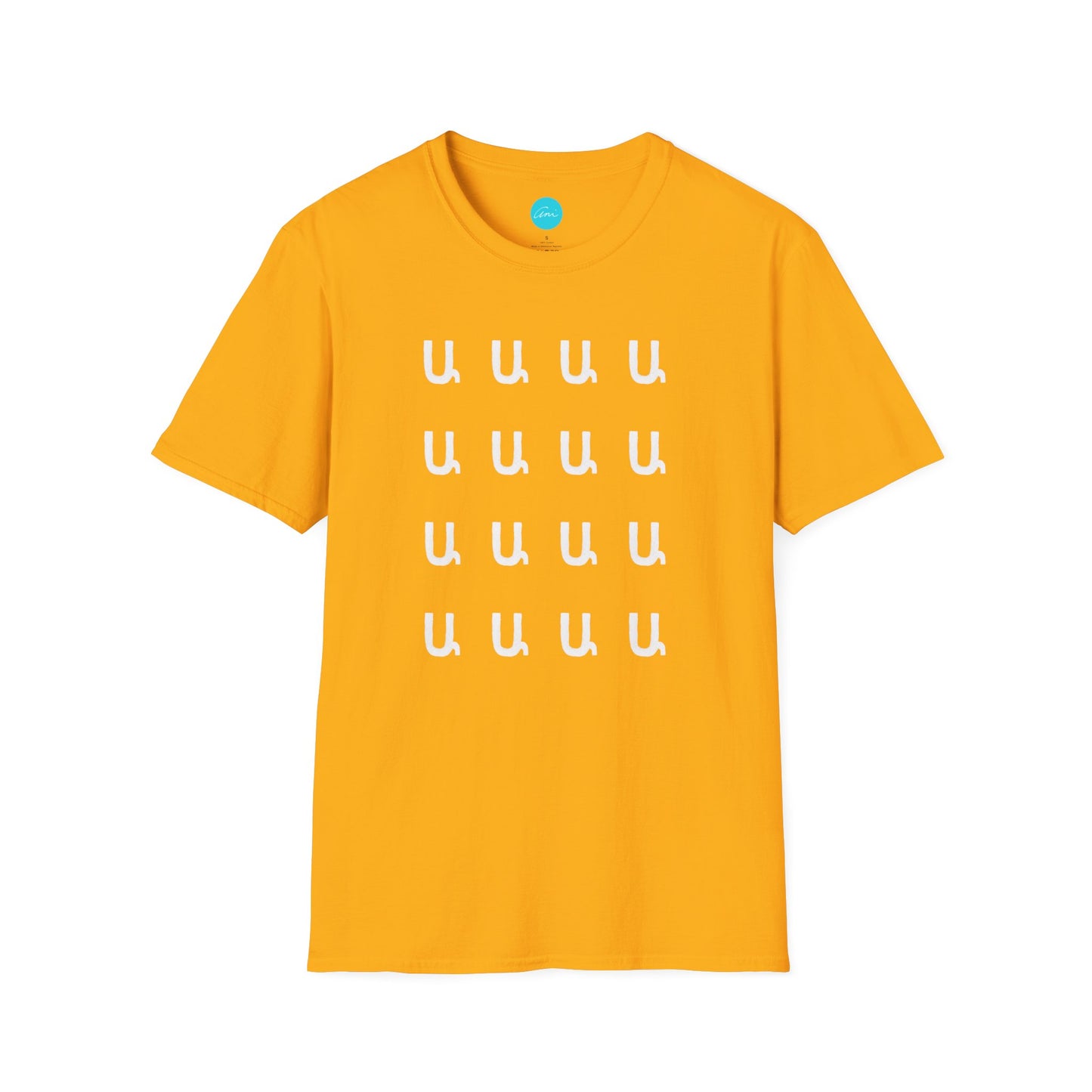 Customizable Armenian Letter Unisex T-Shirt Shades of Yellow-Orange