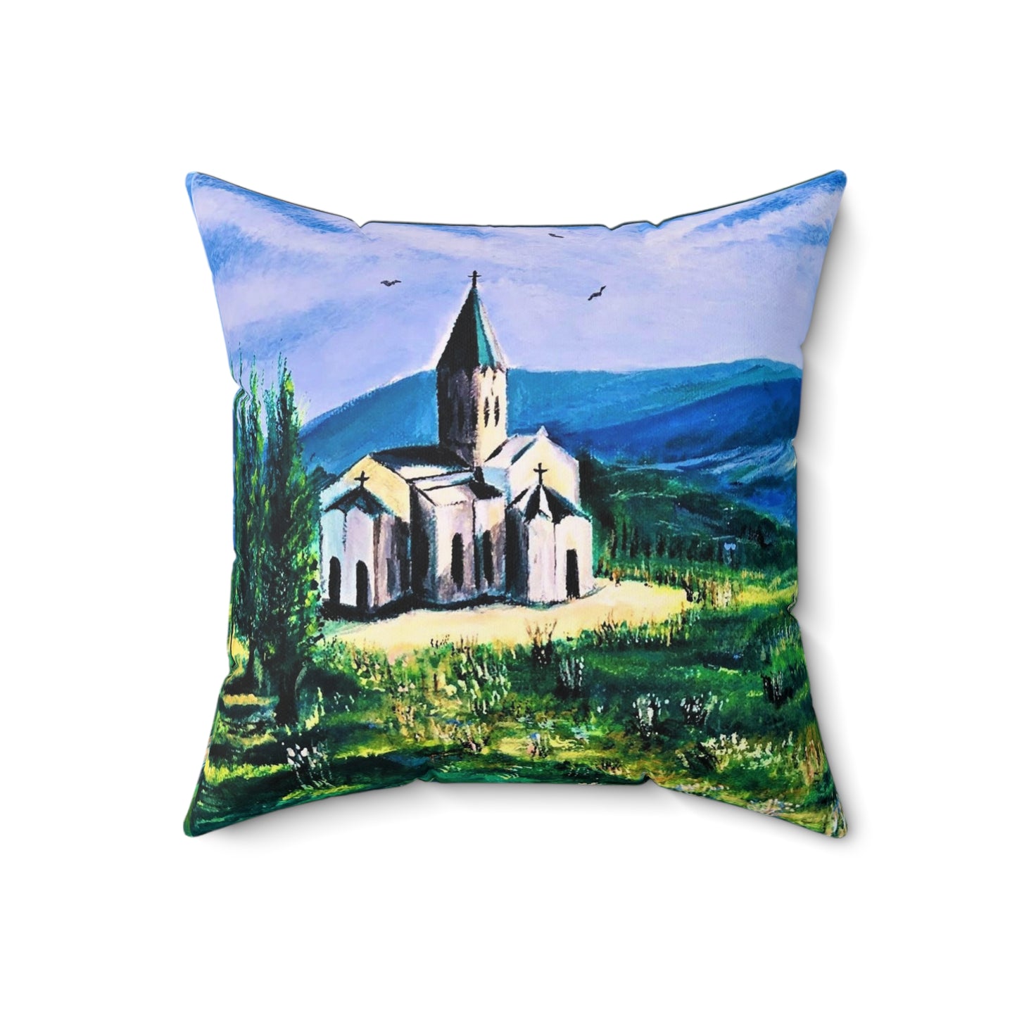 Ghazanchetsots Cathedral Faux Suede Square Pillow