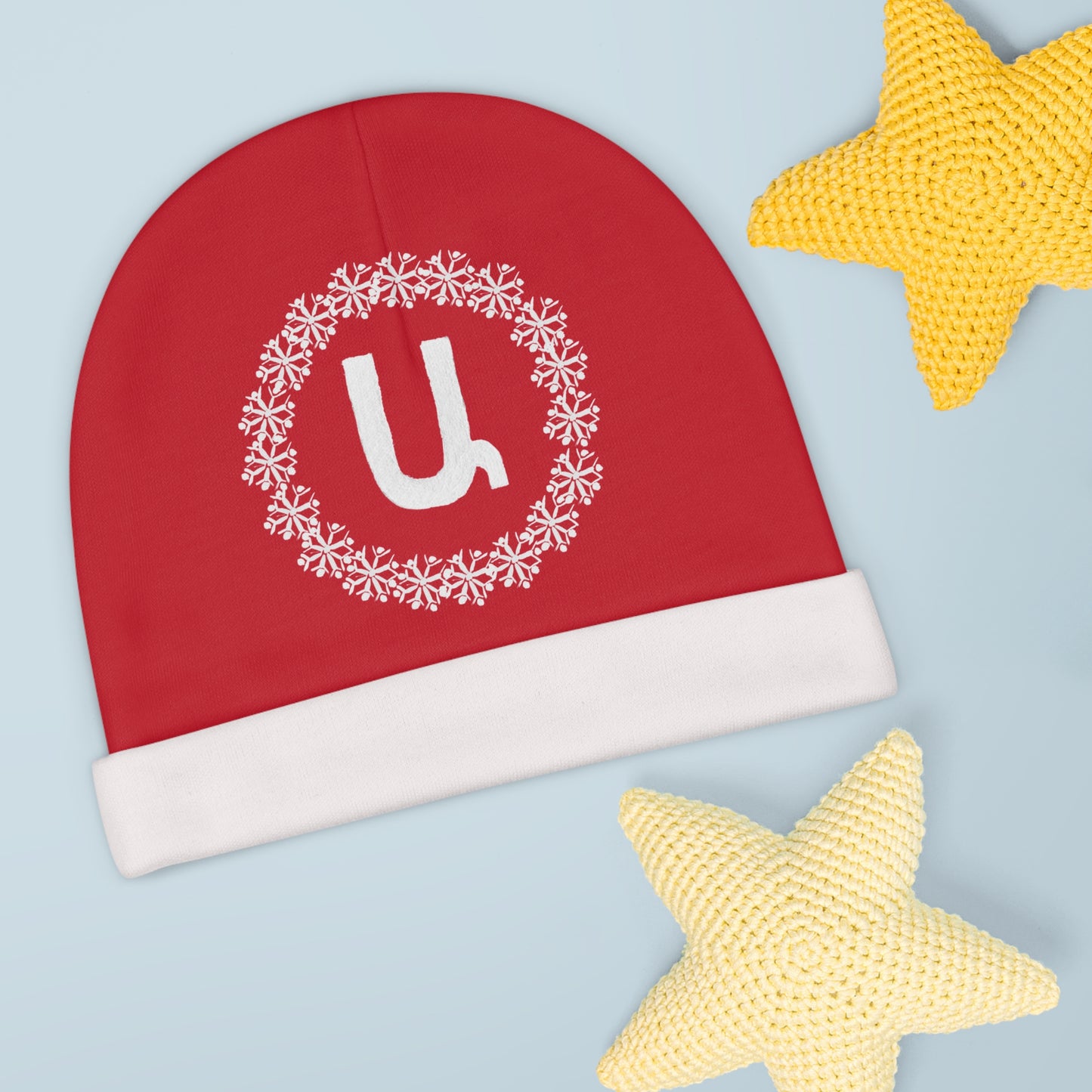 Customizable Armenian Letter Snowflake Baby Beanie