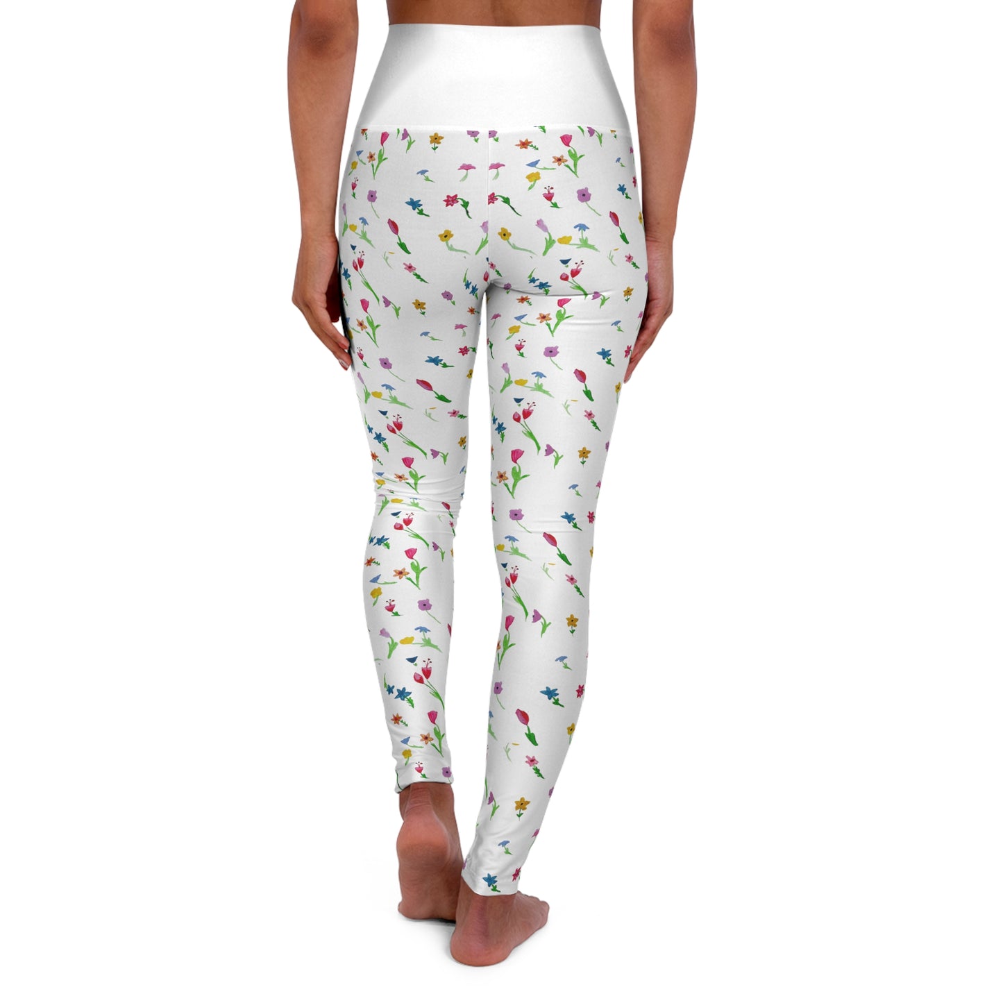 Floating Flowers High Waisted Yoga Leggings