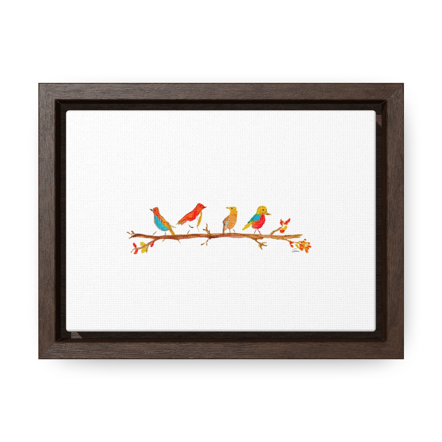 Birds on a Branch Gallery Canvas Wrap with Horizontal Frame