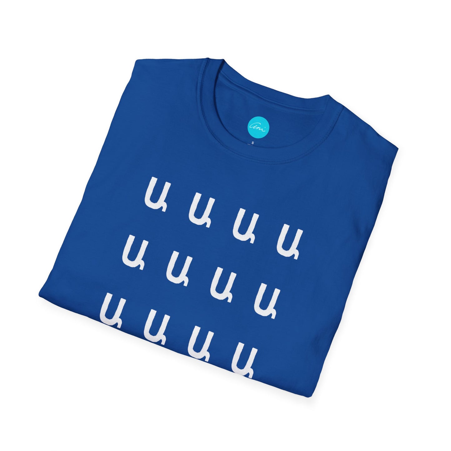 Customizable Armenian Letter Unisex T-Shirt Shades of Blue