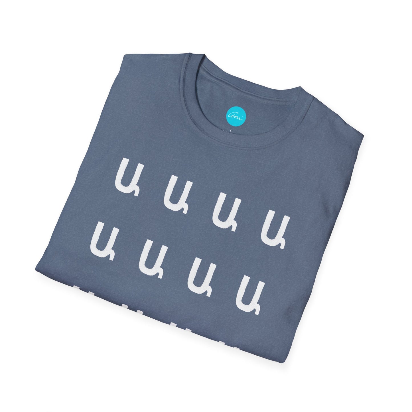 Customizable Armenian Letter Unisex T-Shirt Shades of Blue