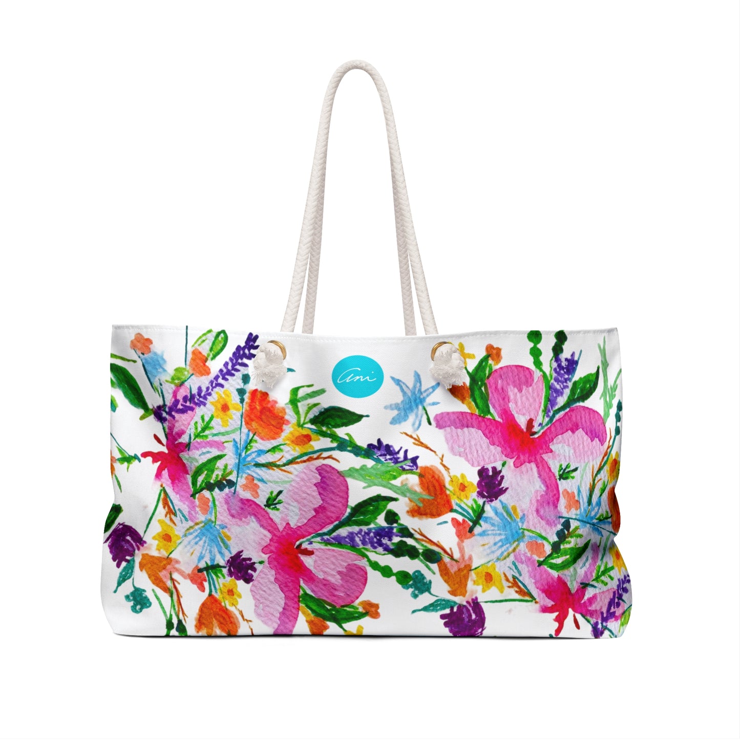 Summer Bouquet White Weekender Bag