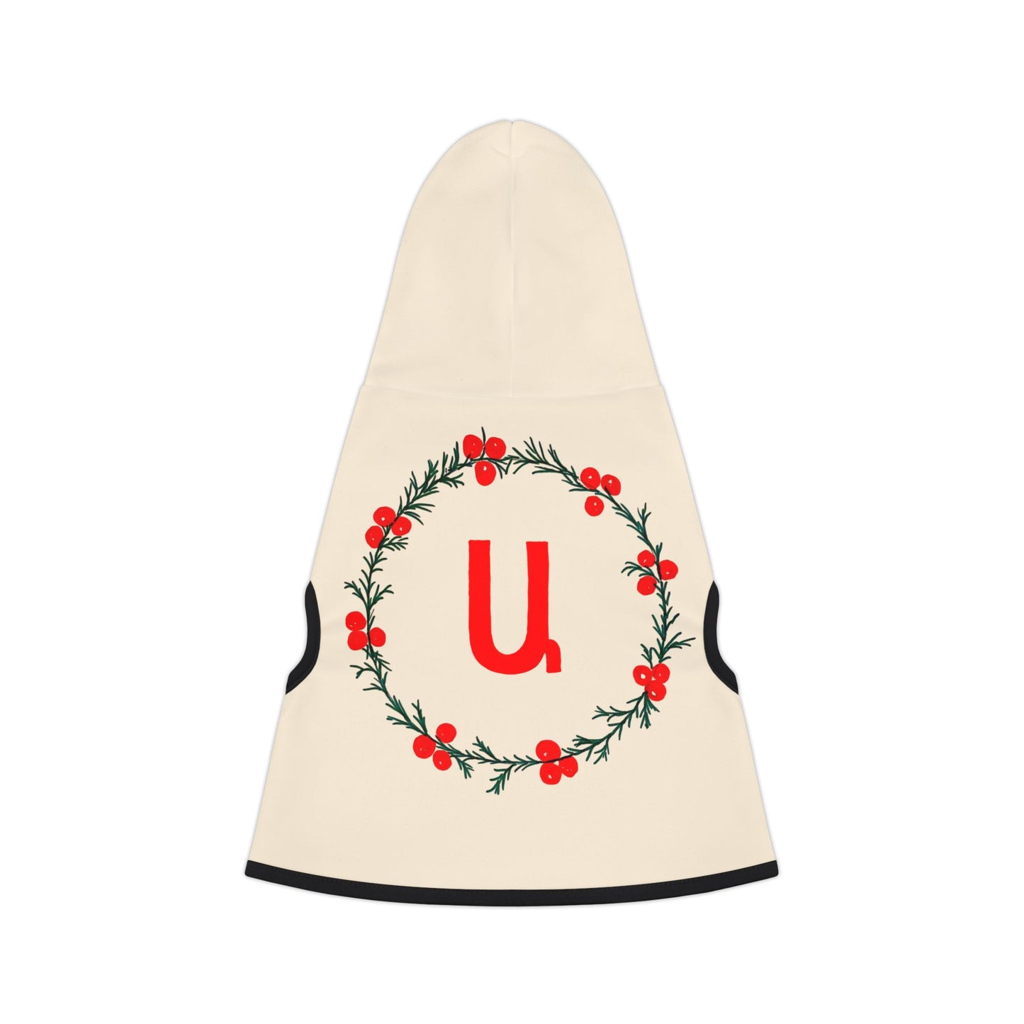 Customizable Armenian Letter Wreath Cream Pet Hoodie