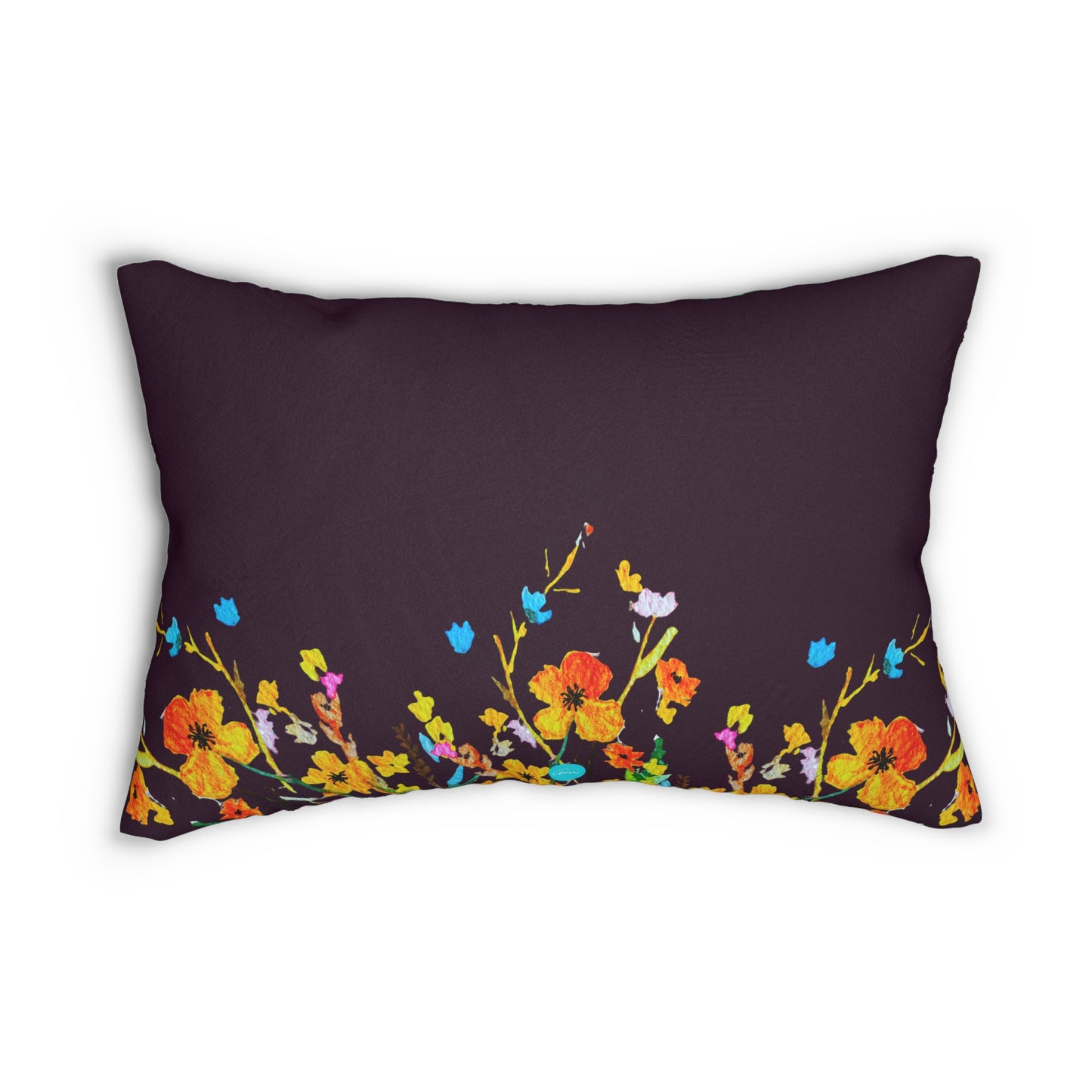 Fall Bouquet Dark Brown Lumbar Pillow