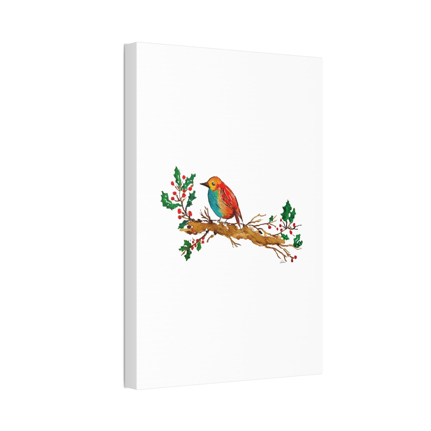 Bright Bird on a Branch Canvas Print