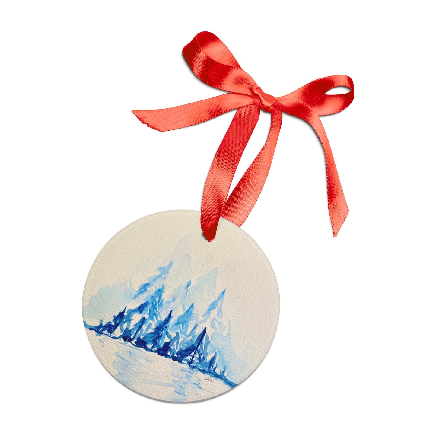 Winter Horizon Acrylic Ornament with Ribbon