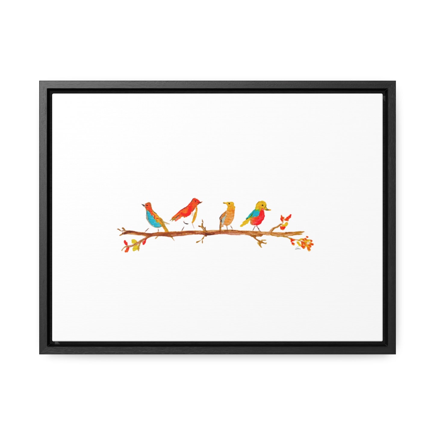 Birds on a Branch Gallery Canvas Wrap with Horizontal Frame