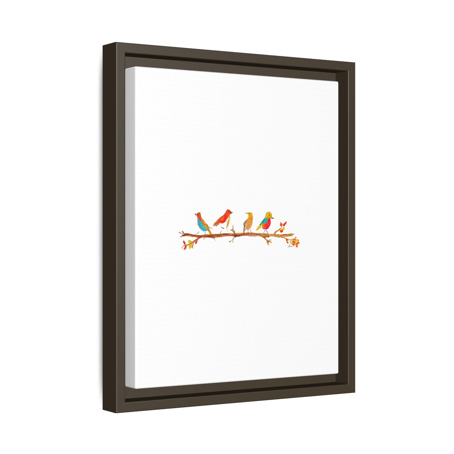 Birds on a Branch Gallery Canvas Print with Frame
