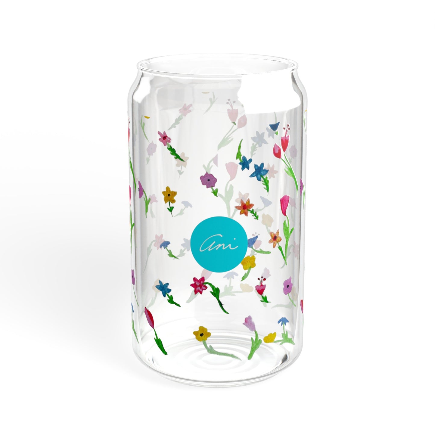 Floating Flowers Sipper Glass, 16oz