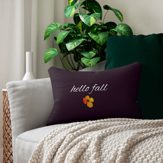 Hello Fall Bouquet Aubergine Lumbar Pillow